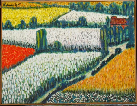 Paysage (champs et maison) - Francesco Cremonese